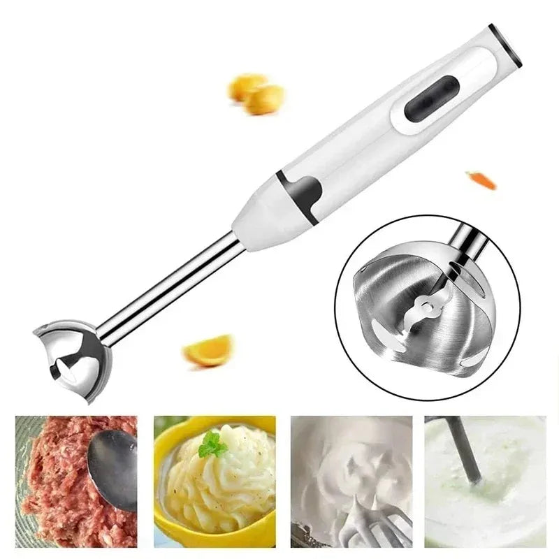 Electric Hand Mixer 5-in-1 Multifunction Stainless Steel Kitchen Gadget for Egg Whisking Vegetable Chopping Blending Peaceful Pleasures Health and Wellness