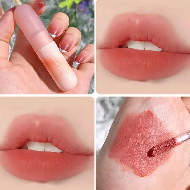 ZYXUAQIR Peach Pink Matte Liquid Lipstick | Velvet Lip Gloss