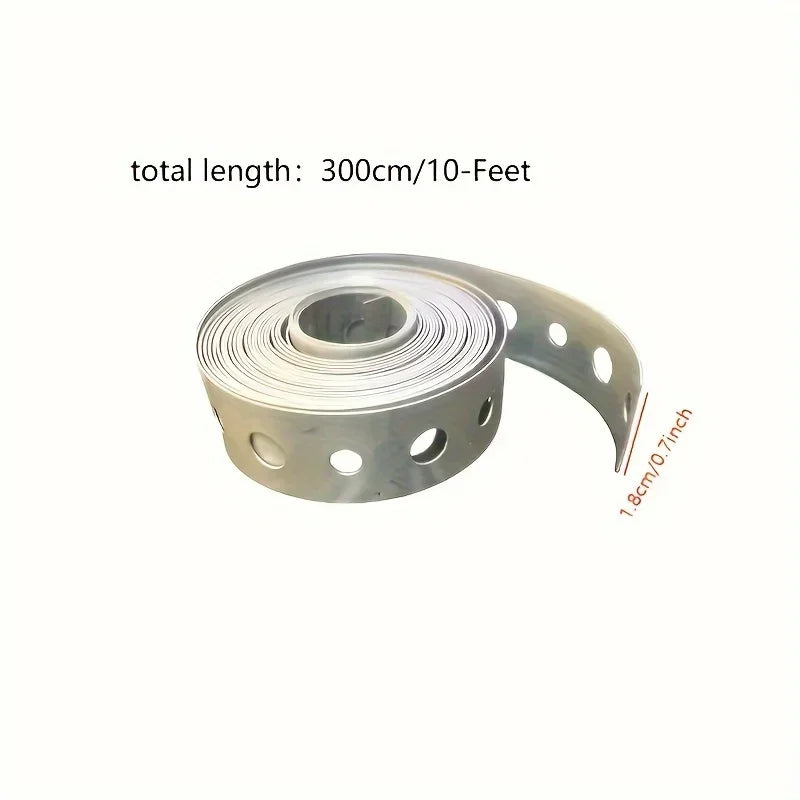 1 roll of galvanized steel tape, pre-punched multi-slot metal tape for pipe support and sheet metal work Peaceful Pleasures Health and Wellness