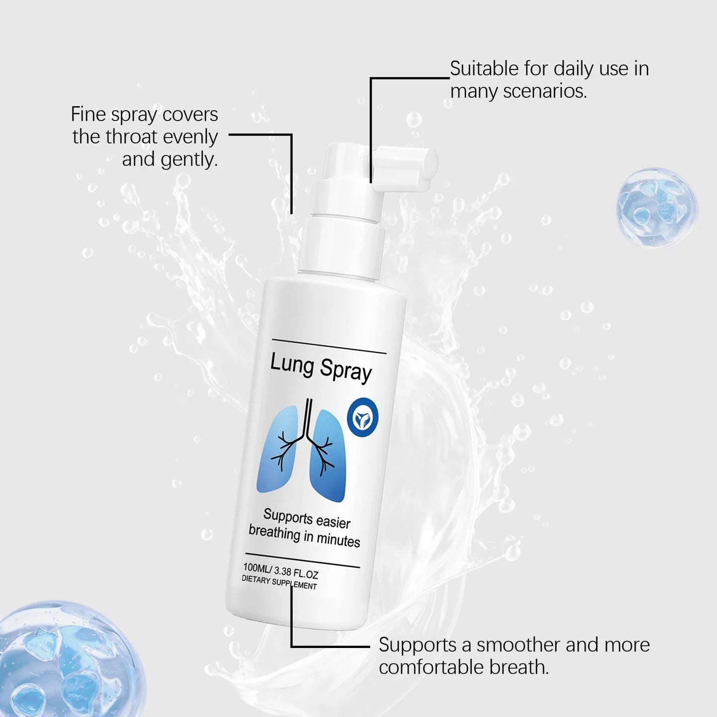 Organic Herbal Lung Cleansing Spray – Throat & Mucus Relief