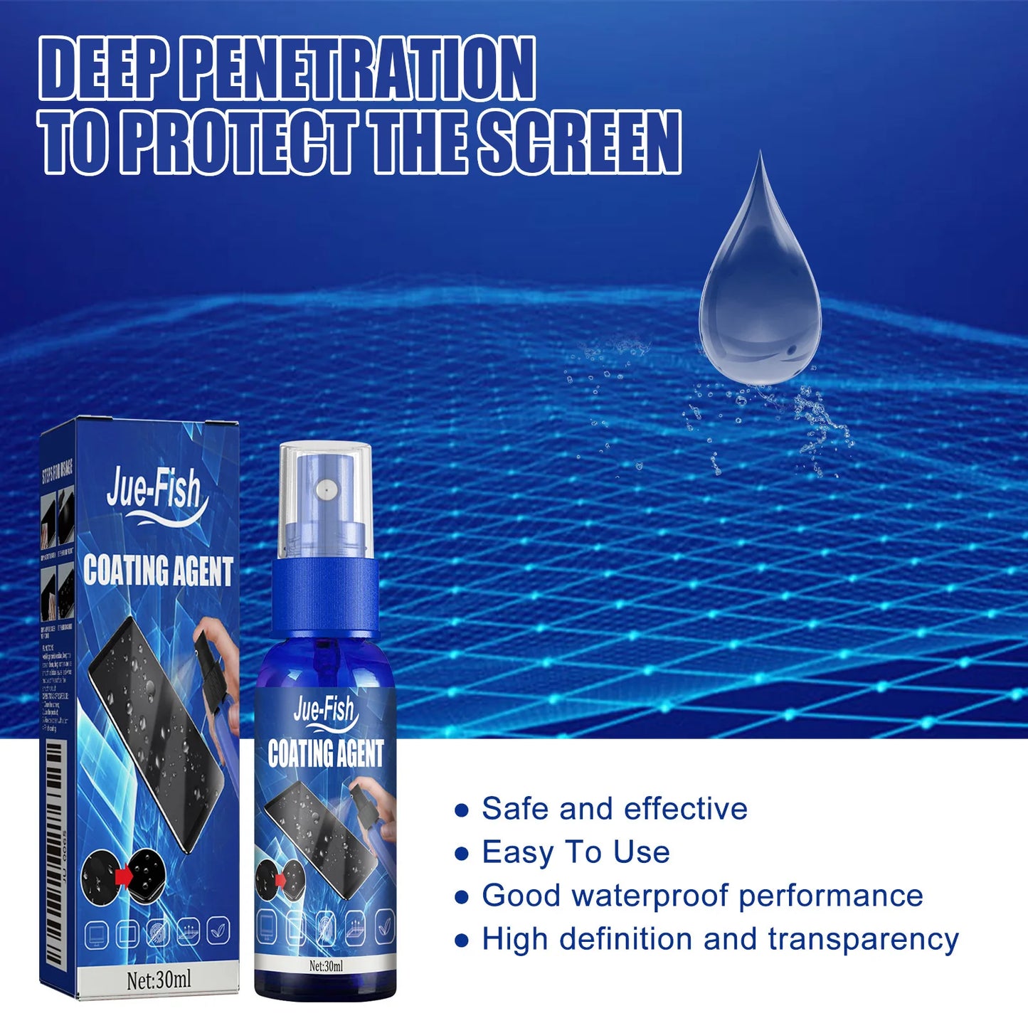 Jue-Fish Nano Screen Coating Liquid | Anti-Fingerprint & Scratch