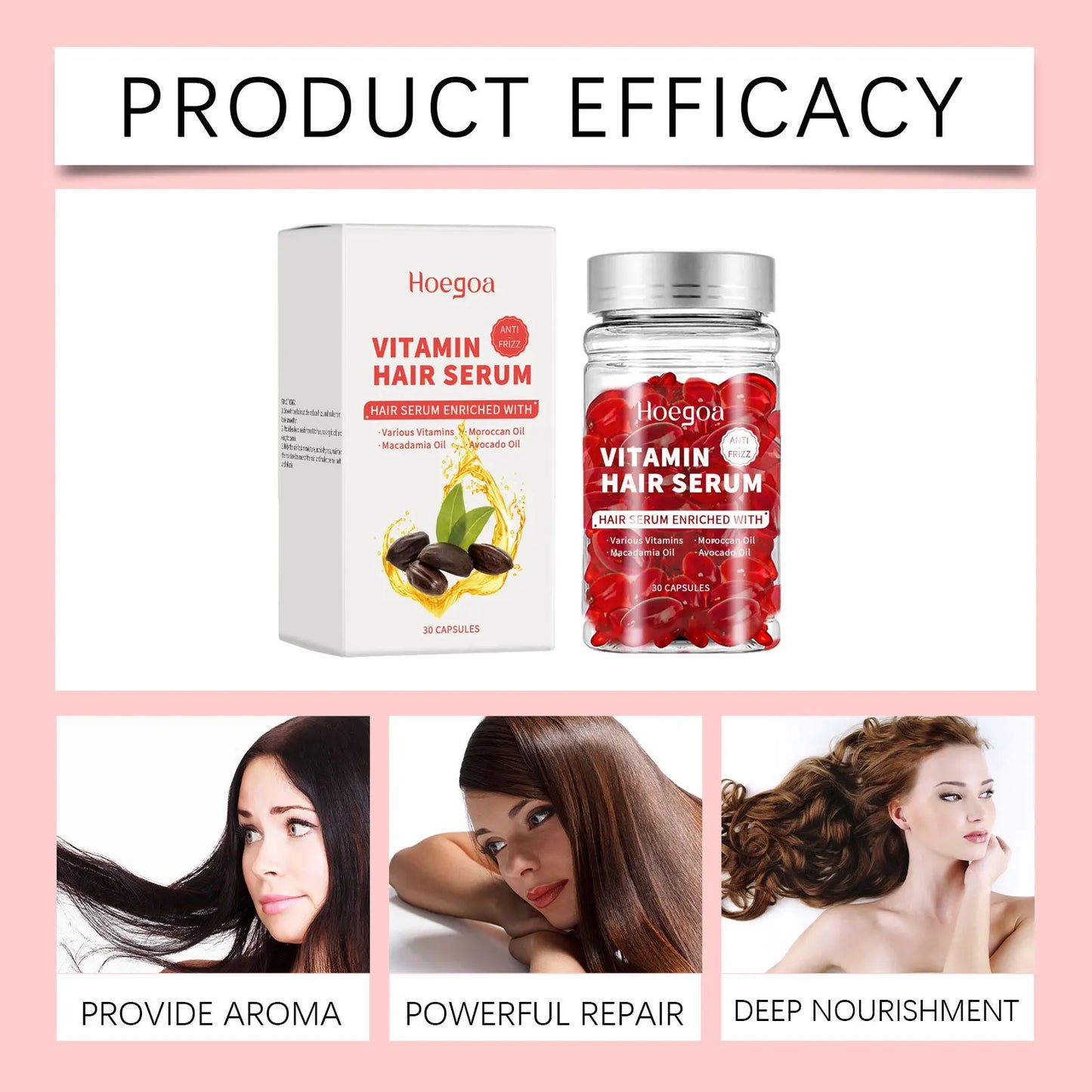 HOEGOA Vitamin Hair Growth Oil Capsules | Nourish & Thicken