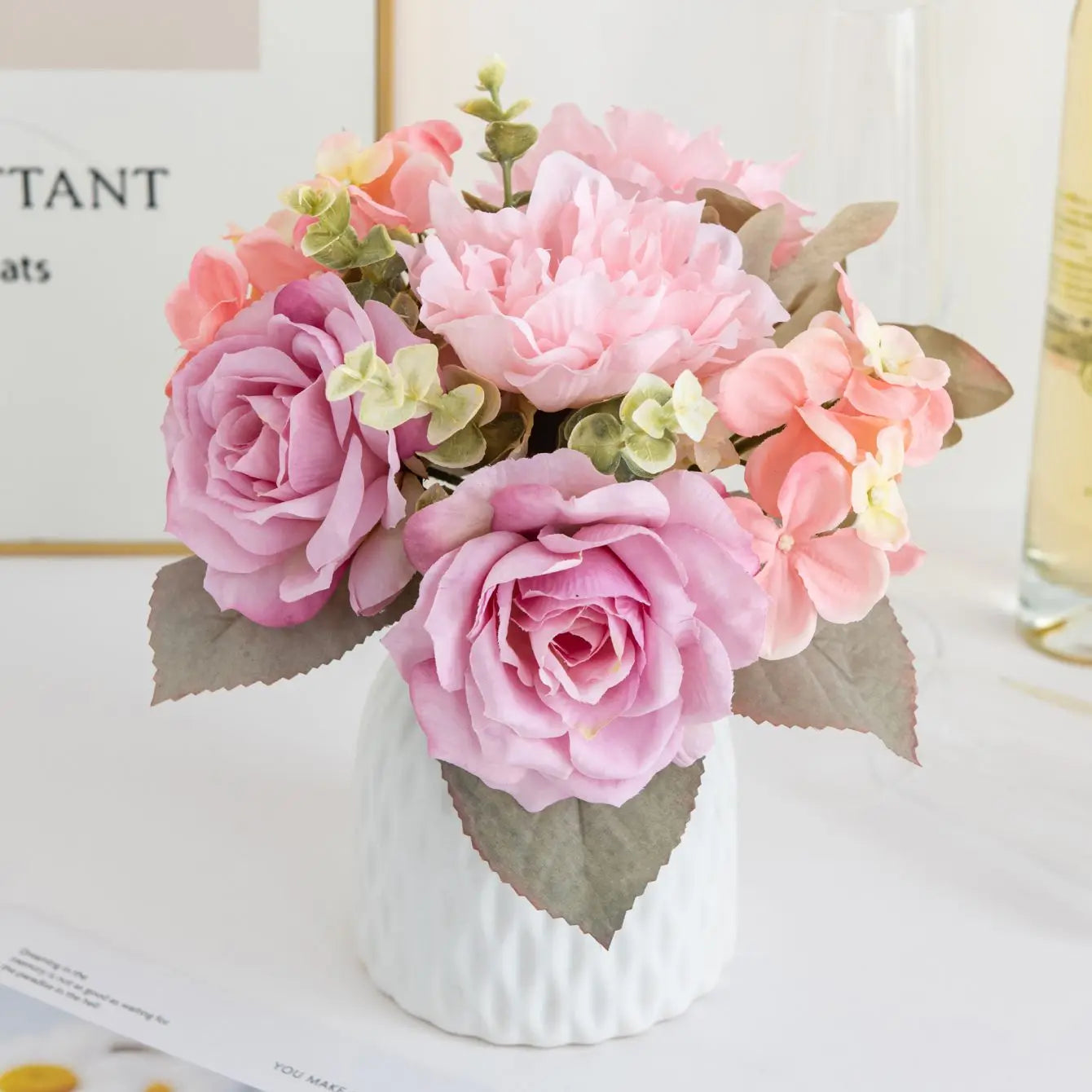 Artificial Silk Rose Peony Bouquet | Wedding & Home Decor