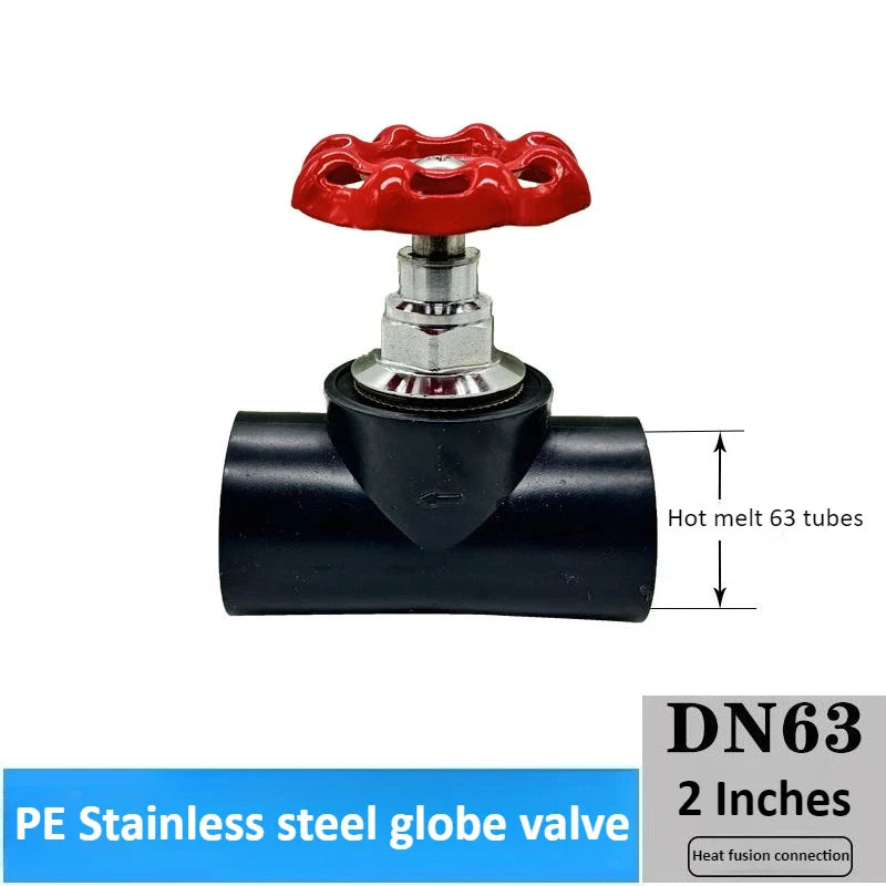 Copper Globe Valve DN20–DN63 Handwheel Gate for PE Pipe