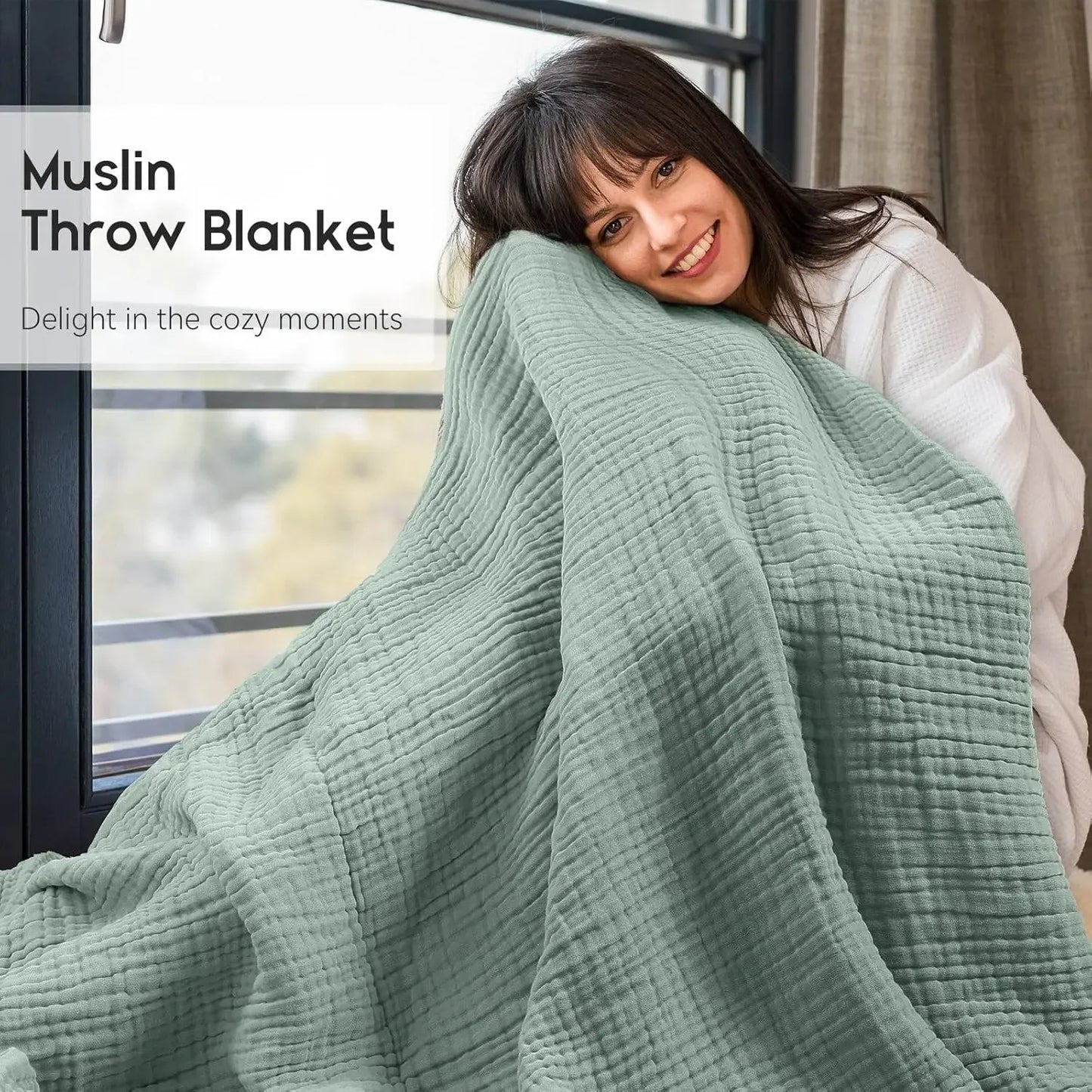 Battilo 6-Layer Muslin Cotton Throw Blanket | Boho Sofa & Bed