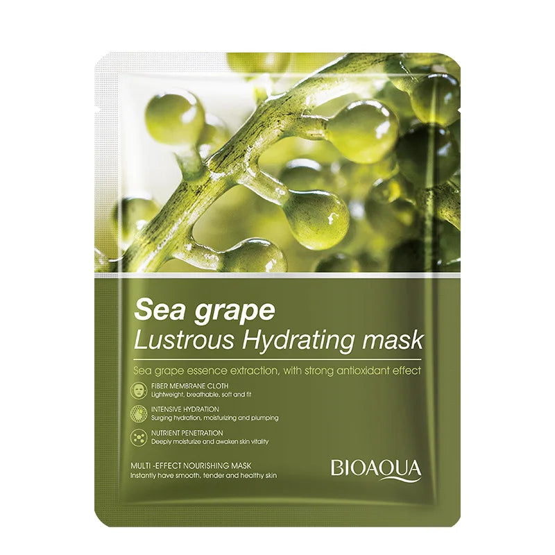 BIOAQUA Sea Grape Face Mask 10pcs – Moisturizing Anti-Aging Sheet