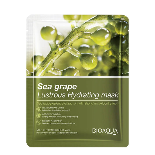 BIOAQUA Sea Grape Face Mask 10pcs – Moisturizing Anti-Aging Sheet Sheet Face Mask Peaceful Pleasures Health and Wellness Default Title