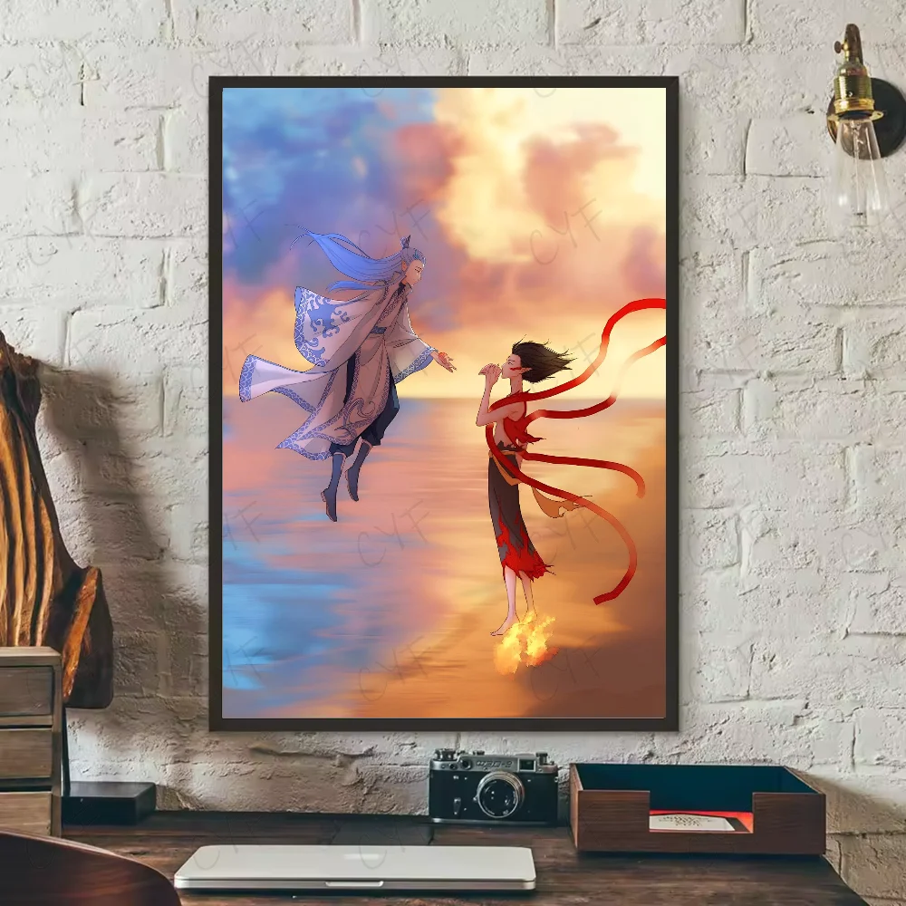 Chinese myth animation Nezha Poster HD art sticky wall waterproof home living room bedroom bar aesthetic decoration Peaceful Pleasures Health and Wellness z9 21X30cmNoframe