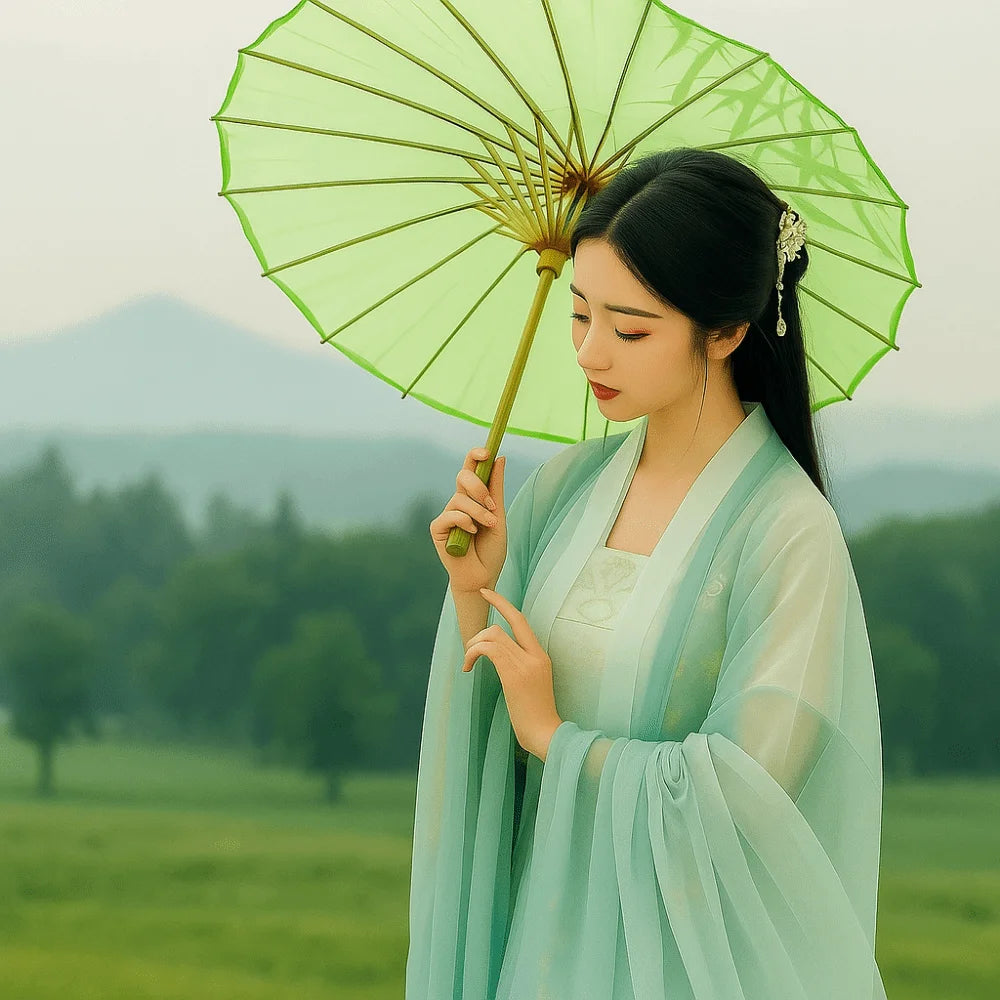 Handmade Bamboo Oil Paper Umbrella | Chinese Hanfu Parasol
