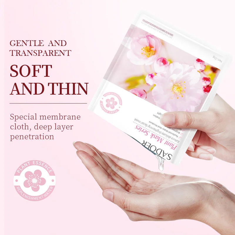 SADOER Sakura Brightening Facial Masks Moisturizing Soft And Light Hydrating Nicotinamide Lifting Firming Face Mask Skin Care Peaceful Pleasures Health and Wellness