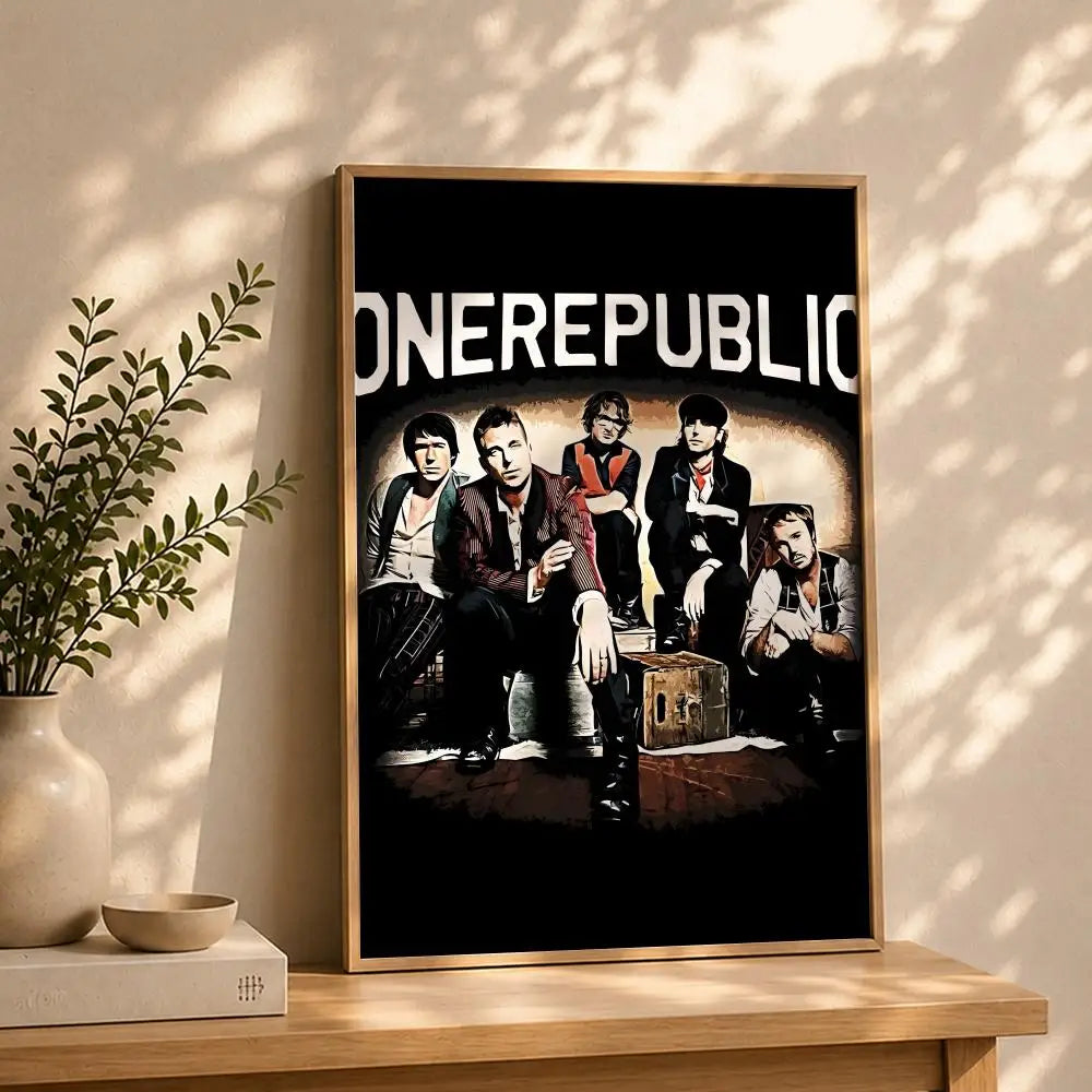 OneRepublic Band Poster – HD Self-Adhesive Waterproof Wall Art Music Band Poster Peaceful Pleasures Health and Wellness White1 15X20cmNoframe