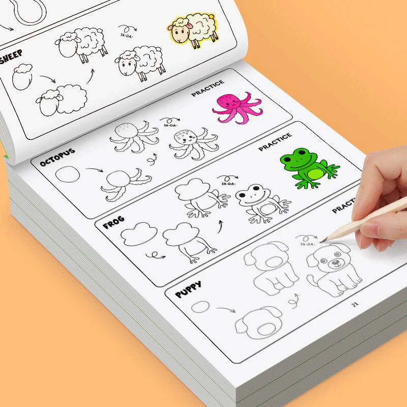 How Draw Animals Book Kids 32 Pages Drawing Coloring Complete