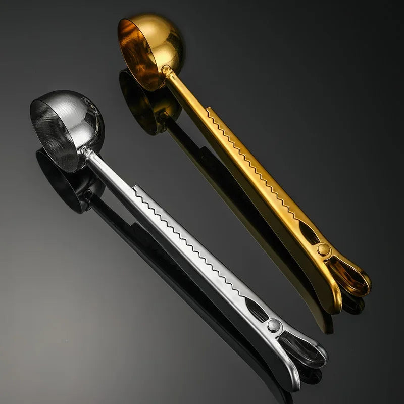 Stainless Steel Coffee Measuring Spoon with Bag Clip