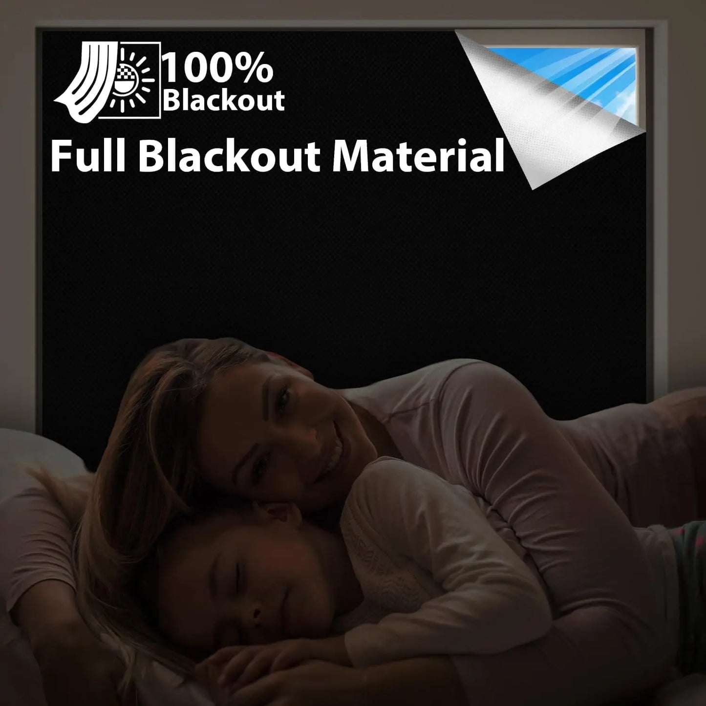 100% Blackout Stick-On Window Blind – No Drill, Travel Ready
