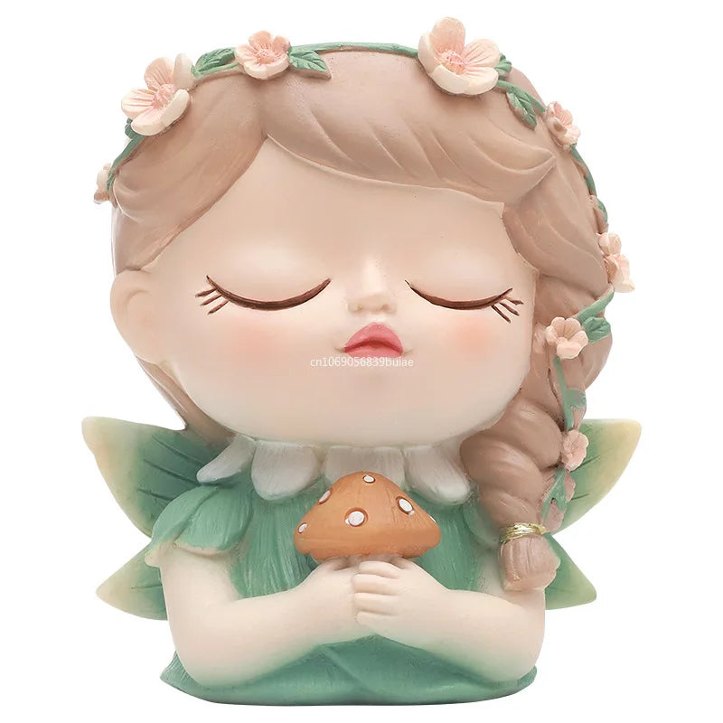 Girl Head Planter Cartoon Girl Statue Figurine Resin Creative Flowerpot for Living Room Indoor Outdoor Garden Tabletop Gifts Peaceful Pleasures Health and Wellness