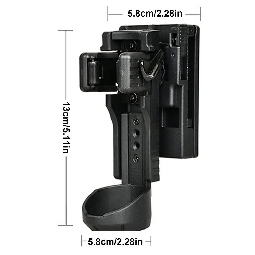 Quick-Release Flashlight Belt Holster | 360° Rotating Mount