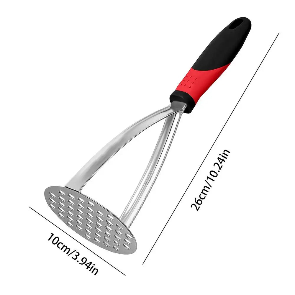 Stainless Steel Potato Masher | Smooth Mash, Non-Slip Handle Potato Masher Peaceful Pleasures Health and Wellness Red China Mainland
