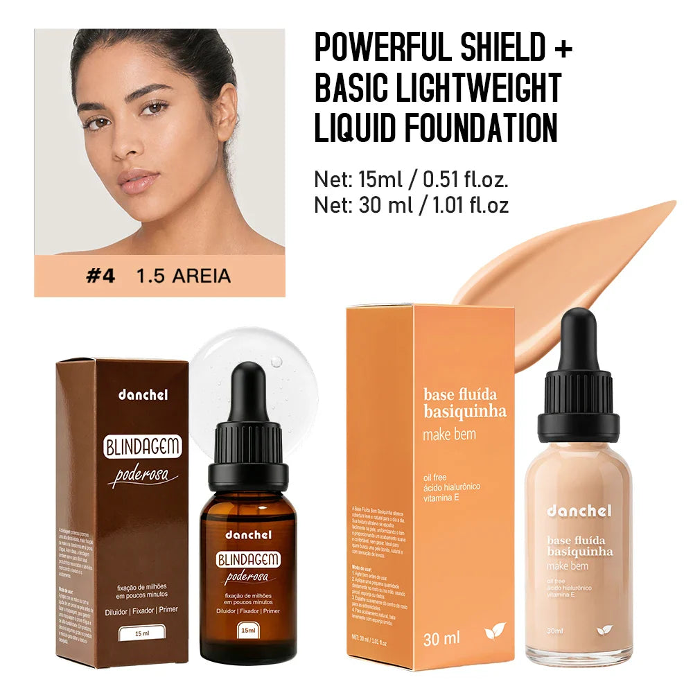 Primer & Liquid Foundation Makeup Set – Waterproof, Long-Lasting