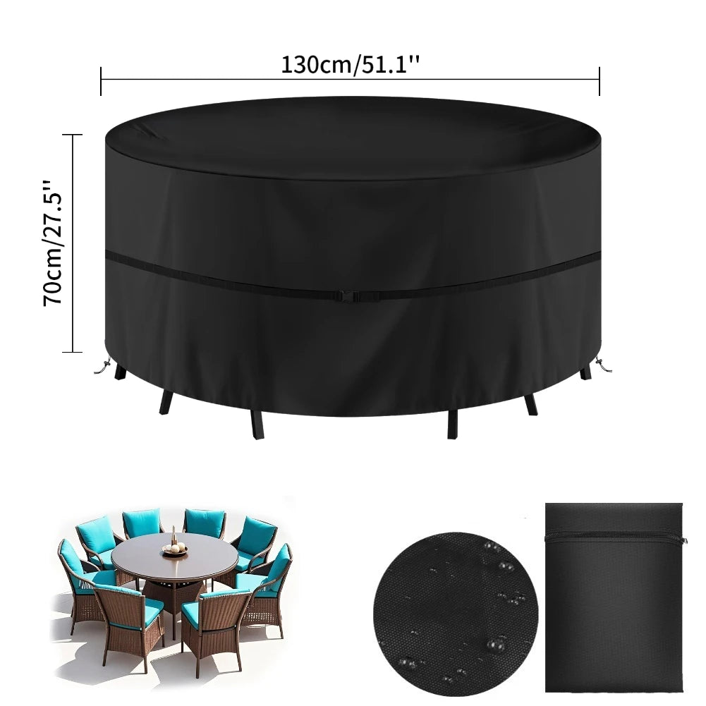 Outdoor Furniture Dust Cover 210D Oxford Cloth Garden Chair Cover Sofa Cover Waterproof Outdoor Patio Table Furniture Cover Peaceful Pleasures Health and Wellness Round 130x70cm