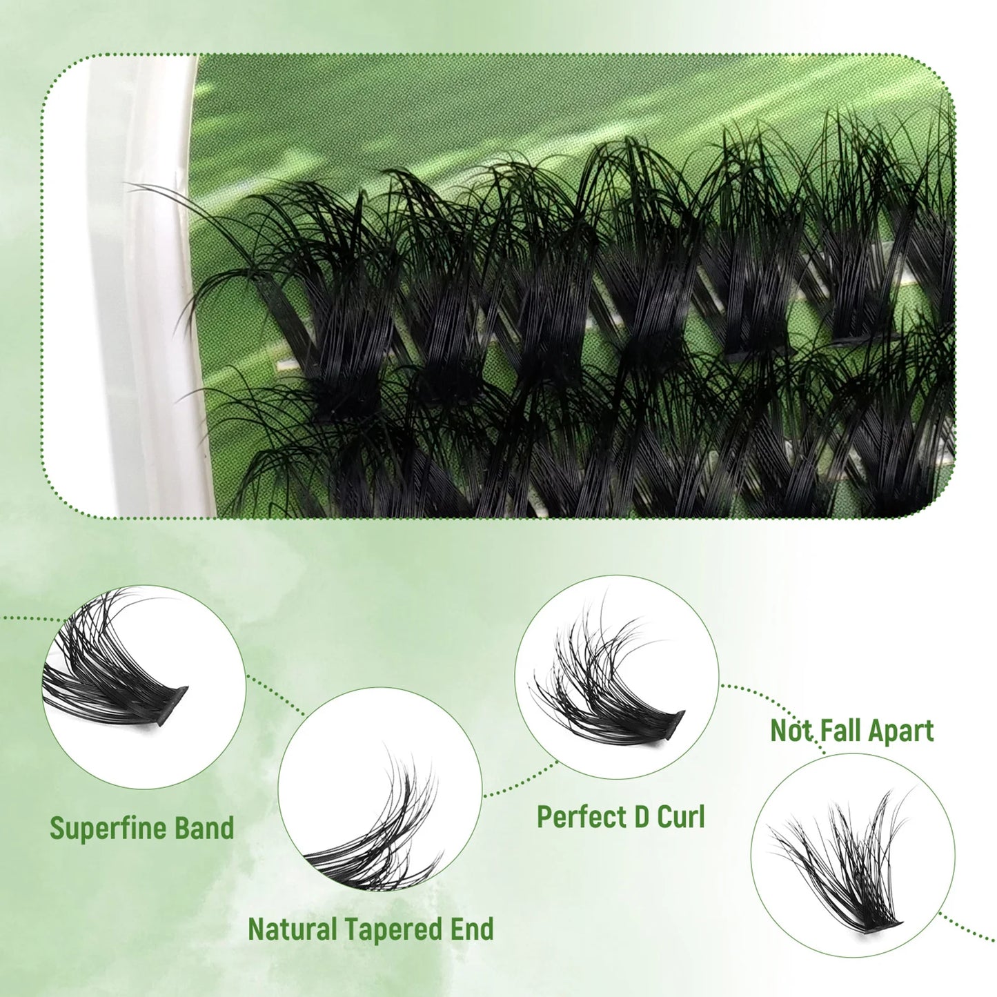180 Clusters European Fluffy Thick Eyelashes Single Cluster Natural Curling Spiky Manga Eyelash Extensions For Enlarge Your Eyes Peaceful Pleasures Health and Wellness
