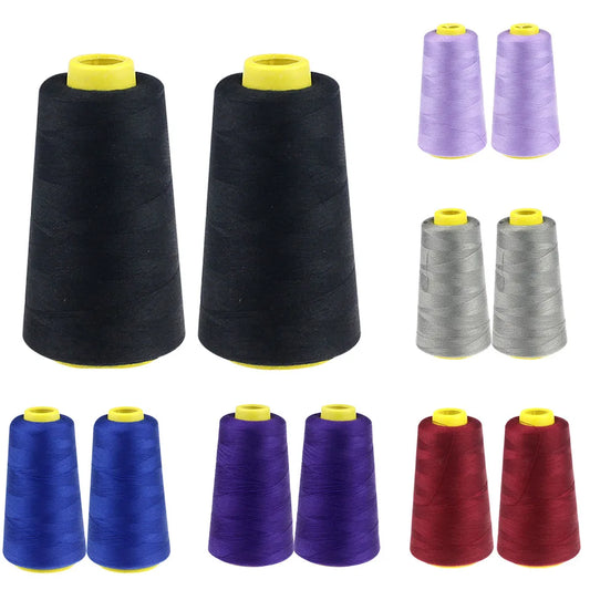 2PC Sewing Thread 2300 Yard Each Spool Solid Color White Black Stitching Thread for Machine and Household Sewing Accessories Peaceful Pleasures Health and Wellness