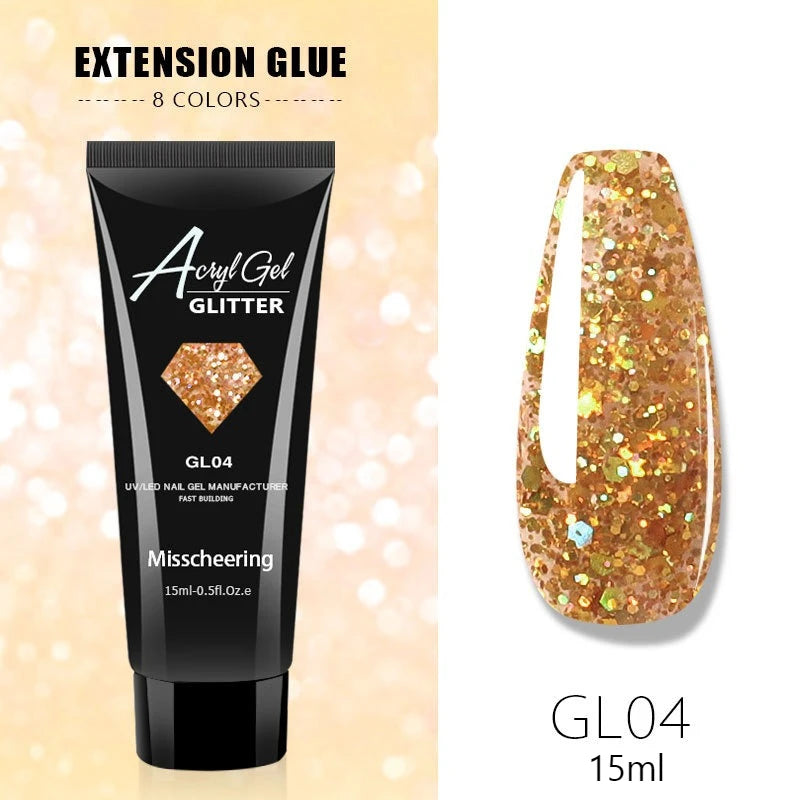 30ml Nail Extension Gel Nail Build Poly Nail Acrylic Gel UV LED Quick Extension of Crystal Model Painless Crystal Glue Peaceful Pleasures Health and Wellness GL04