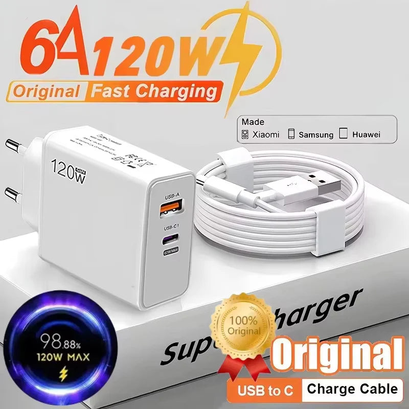 120W USB-C Fast Wall Charger | iPhone Samsung Quick Charge