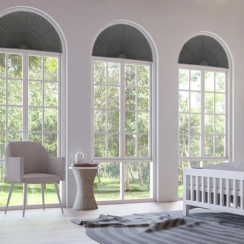 Arched Window Pleated Blinds | Cut-to-Size Light Filtering & Blackout