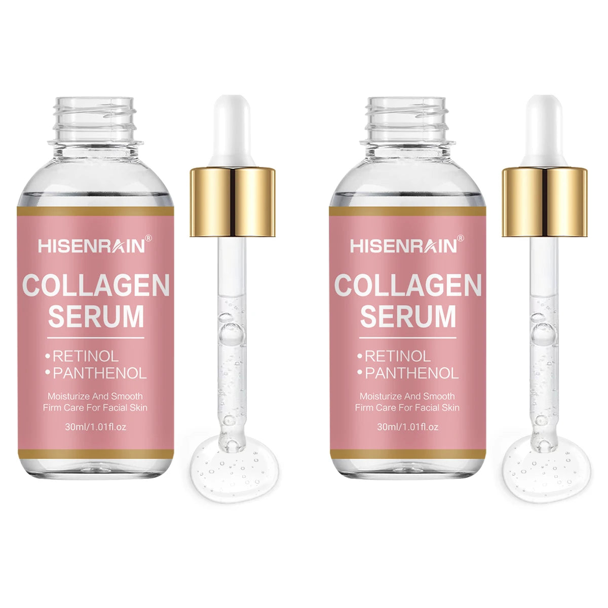 HISENRAIN Collagen Serum Gift Set - Anti-Aging & Hydrating Formula, Perfect Holiday Present with Single & Bundle Options. Peaceful Pleasures Health and Wellness 30ml-2pcs