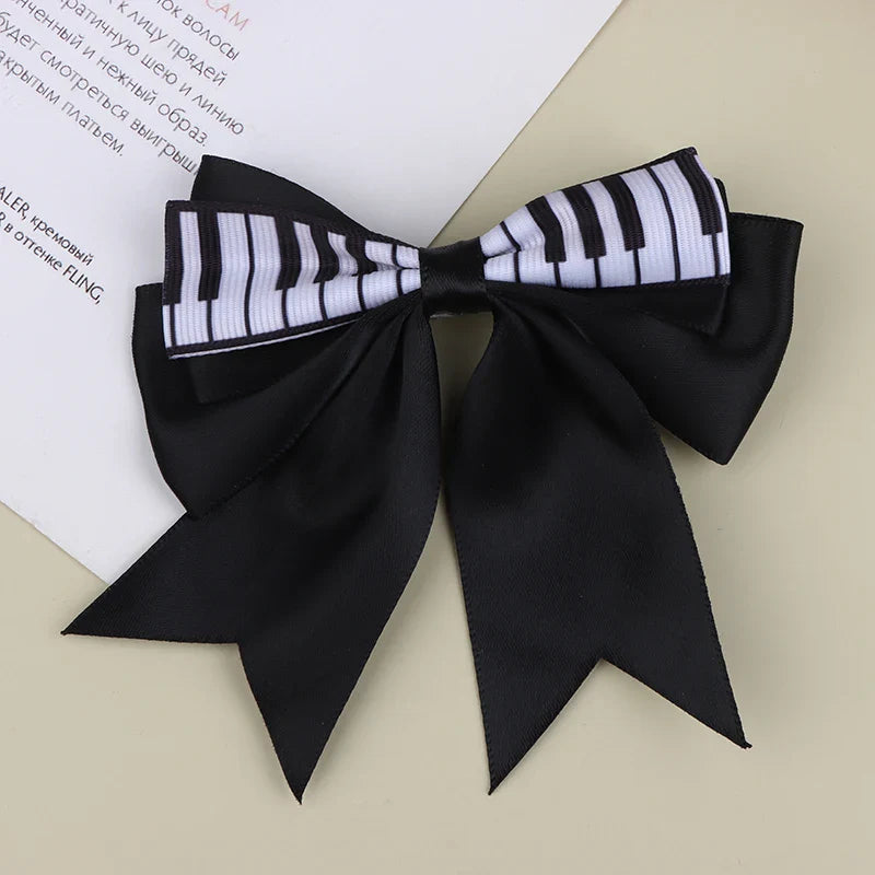 Piano Key Bow Hair Clip – Musical Non-Slip Grip for Women