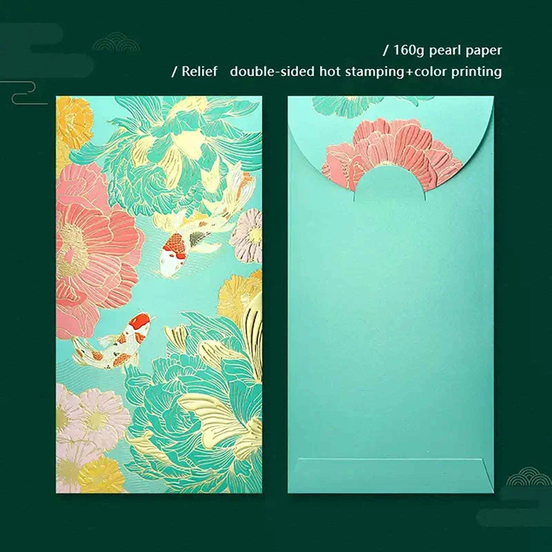 Koi Lucky Red Envelopes Set of 6 | Spring Festival & Wedding