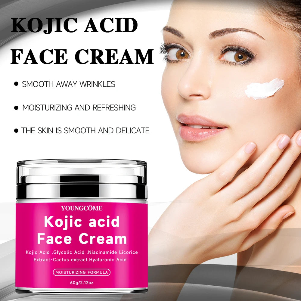 YOUNGCOM 30G/60G Kojic Acid Cream With Niacinamide Hyaluronic Acid , Non-Greasy and LightweightSuitable for All Skin Types Peaceful Pleasures Health and Wellness