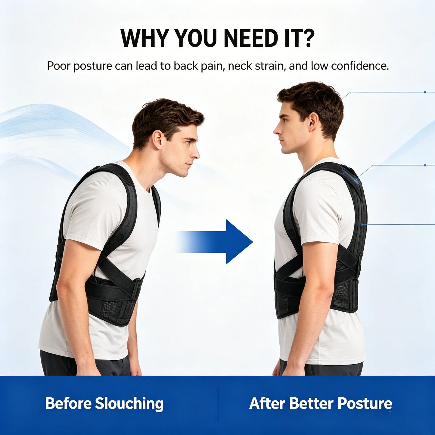 Reinforced Belt Lumbar Column Posture Corrector Vest Adjustable Back Support Strap Shoulder Spine Brace Neck Stretcher Trainer Peaceful Pleasures Health and Wellness