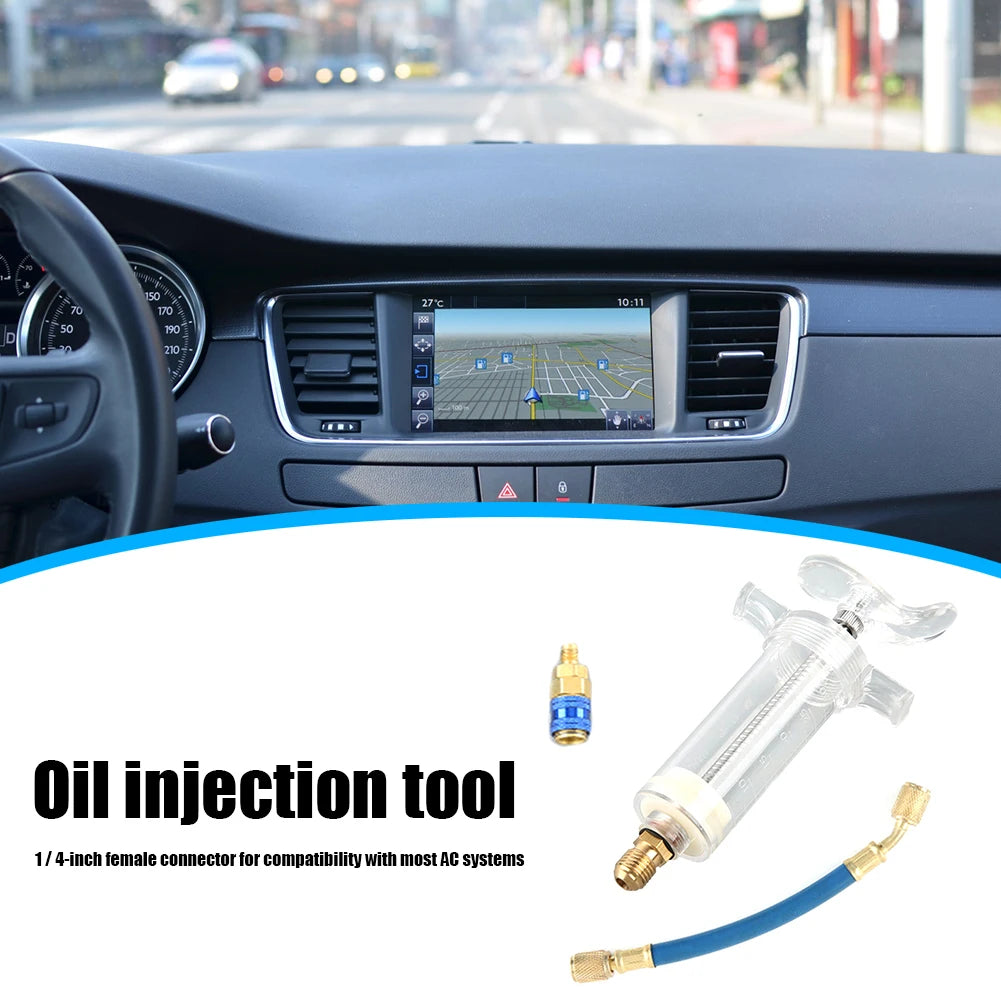 A/C Oil & Dye Injector 1oz with R134a Low Side Quick Coupler Peaceful Pleasures Health and Wellness
