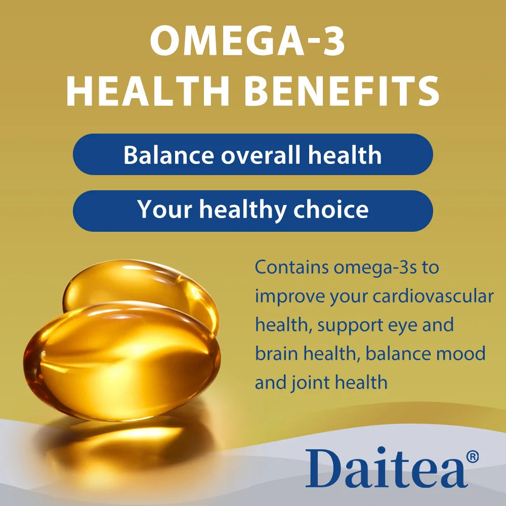 OMEGA-3 Fish Oil Capsules, Ultra-High Strength Omega-3s, Support Cardiovascular, Eye, Brain, Immune, Mood, and Joint Health Peaceful Pleasures Health and Wellness
