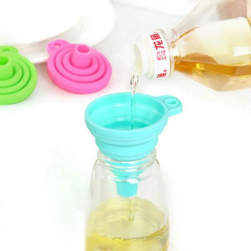 Collapsible Silicone Funnel Portable Telescopic Folding Funnels