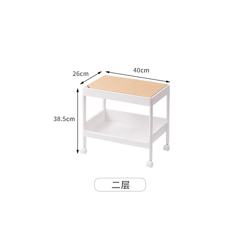 Versatile Kitchen Multi-Layer Storage Rack Wooden Top for Bathroom/Bedroom Gaps Ideal for Snacks Essentials Space-Saving Design Peaceful Pleasures Health and Wellness 2 Layer Update