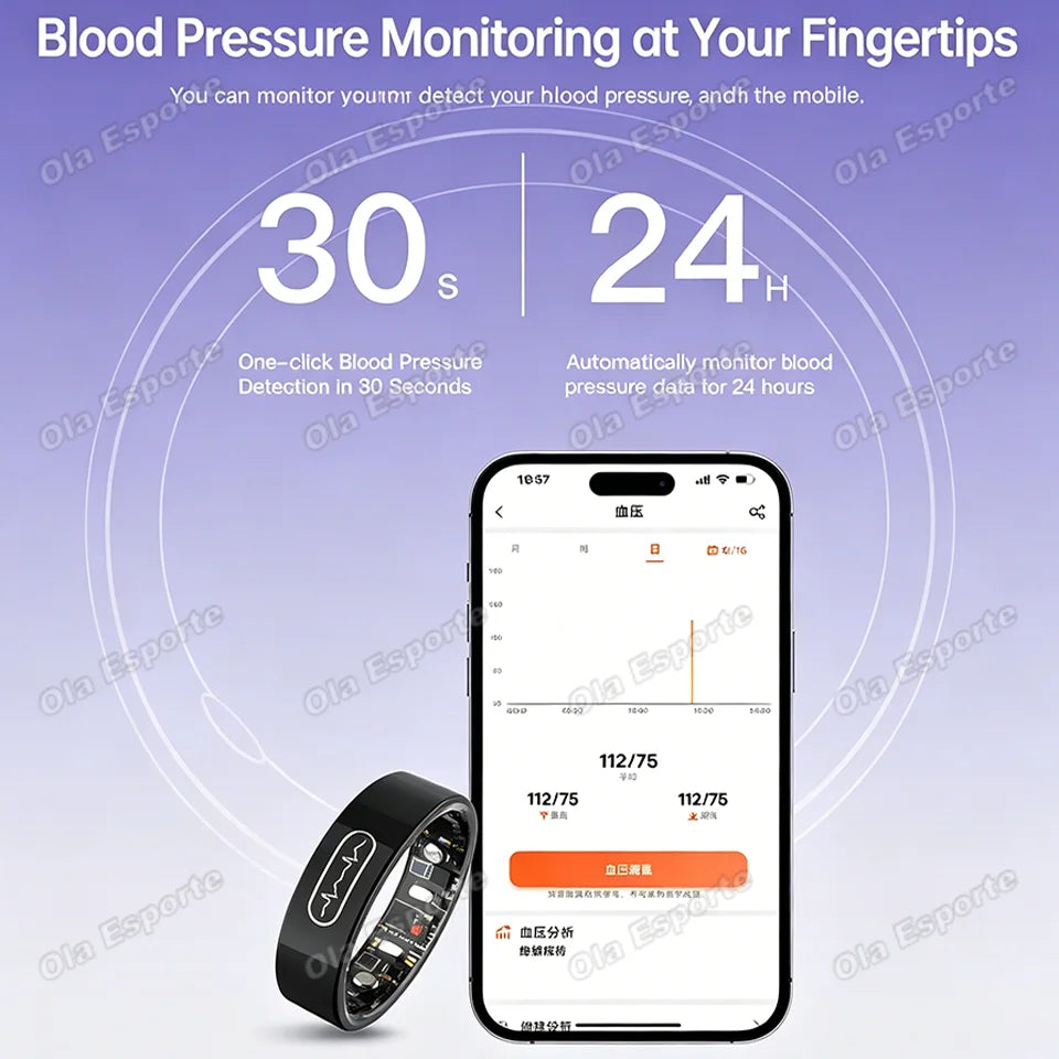 AI ECG Smart Ring – Heart Rate, Blood Pressure & Sleep Tracker