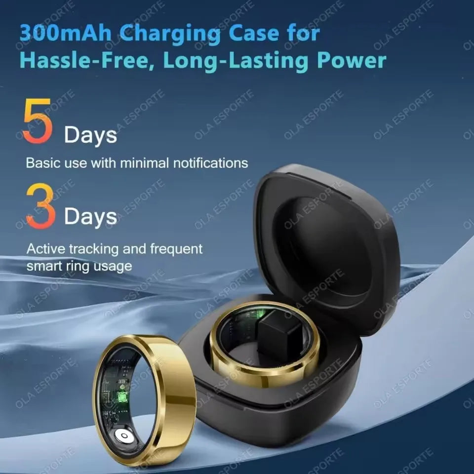 2025 Smart Ring Blood Pressure Heart Rate Sleep Monitoring Smartring IP68 & 5ATM Waterproof Multi-sport Mode Smartring Man Women Peaceful Pleasures Health and Wellness
