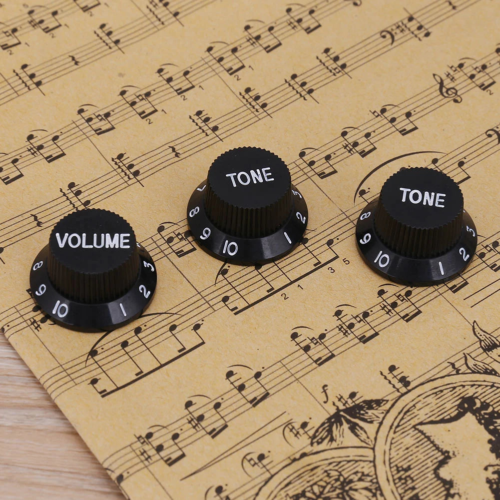 Electric Guitar & Bass Volume Knob Caps – 3-Pack Potentiometer Covers Guitar Fittings & Parts Peaceful Pleasures Health and Wellness
