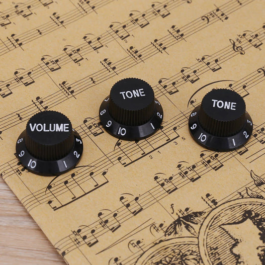 Electric Guitar & Bass Volume Knob Caps – 3-Pack Potentiometer Covers Guitar Fittings & Parts Peaceful Pleasures Health and Wellness