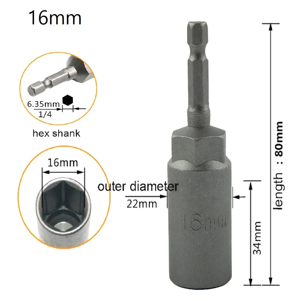 Length 1 Hex Sockets 5 5- Drive Magne Socket Impact Nut Bolt Drill
