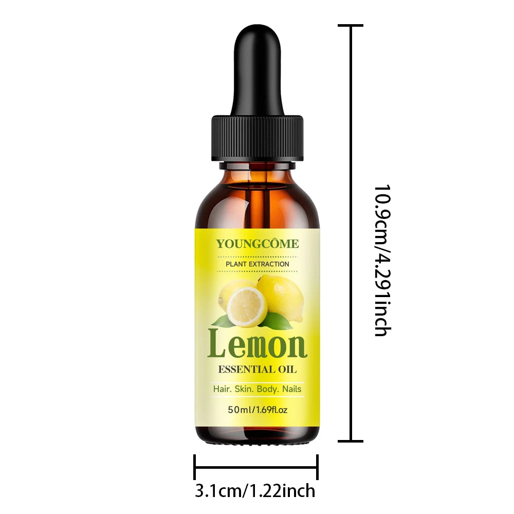 Natural lemon essential oil,hair moisturizer/skin moisture supplement, suitable for face, hair,Anti-wrinkle Face essential oil Peaceful Pleasures Health and Wellness 50ml