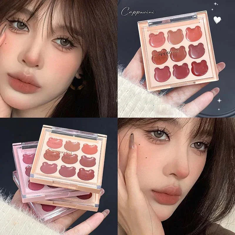 9-Color Velvet Matte Lip Mud Set | Lipstick & Cheek Tint