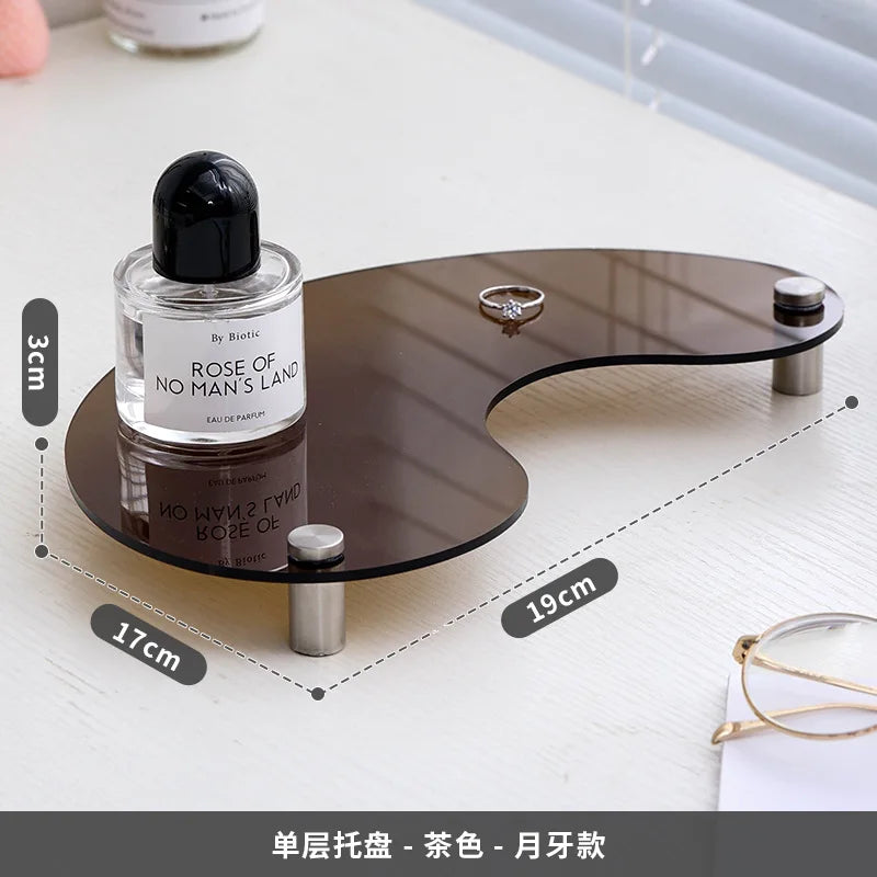Acrylic Decorative Tray Organizer | Desk, Vanity & Shelf Display