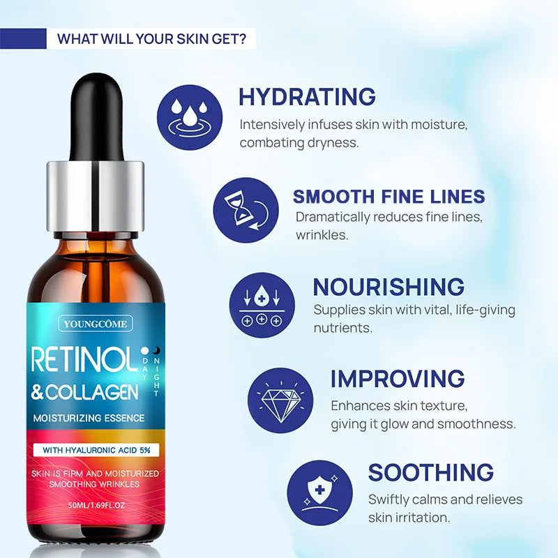 50ml Retinol Face Cream Moisturizing Firming Brightening Skincare Collagen Hyaluronic Acid Creams Facial Skin Care Products Peaceful Pleasures Health and Wellness