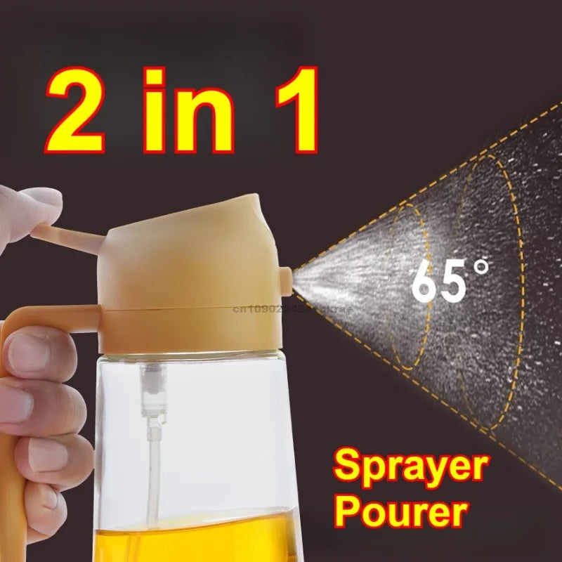 2-in-1 Oil Spray Bottle & Dispenser – 500ml Kitchen Sprayer