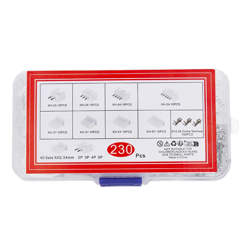 New 230Pcs XH2.54 PH2.0 2p 3p 4p 5 Pin 2.54mm 2.0mm Pitch Terminal Kit JST Connector Wire Connectors Adaptor Box Packing Peaceful Pleasures Health and Wellness