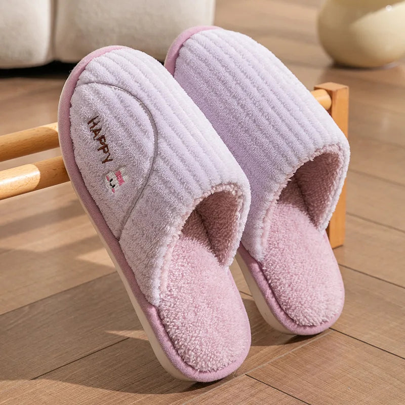 Men's Plush Warm Anti-Slip Indoor Slippers | Winter House Shoes