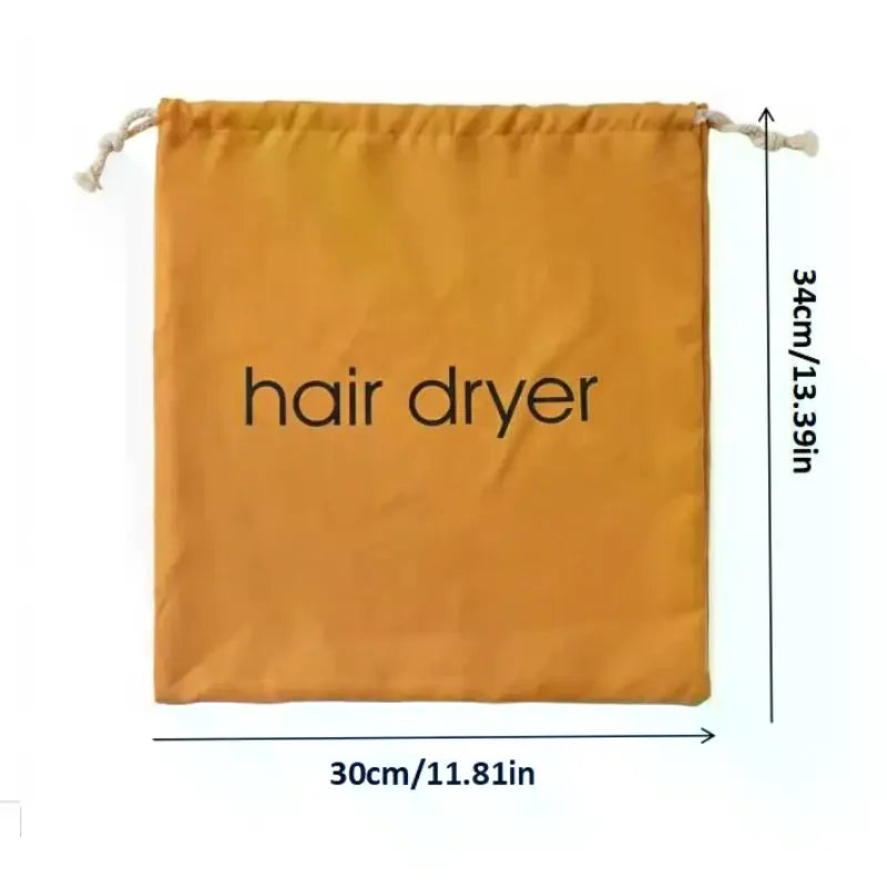 Suede Drawstring Hair Dryer Storage Bag | Travel Organizer